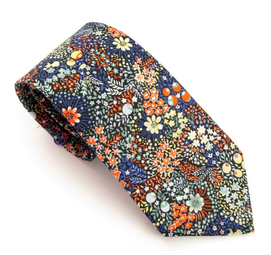 Elderberry Liberty fabric tie by Van Buck