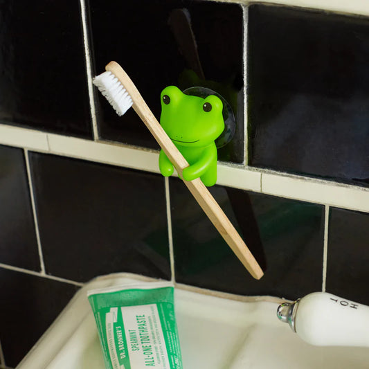 Frog toothbrush holder by Kikkerland