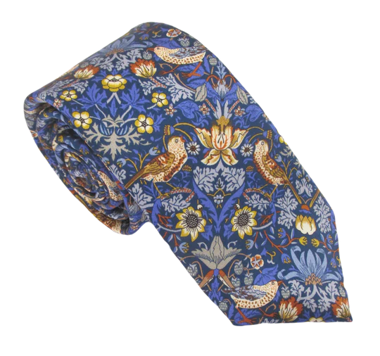 Strawberry Thief Silk Liberty fabric tie by Van Buck