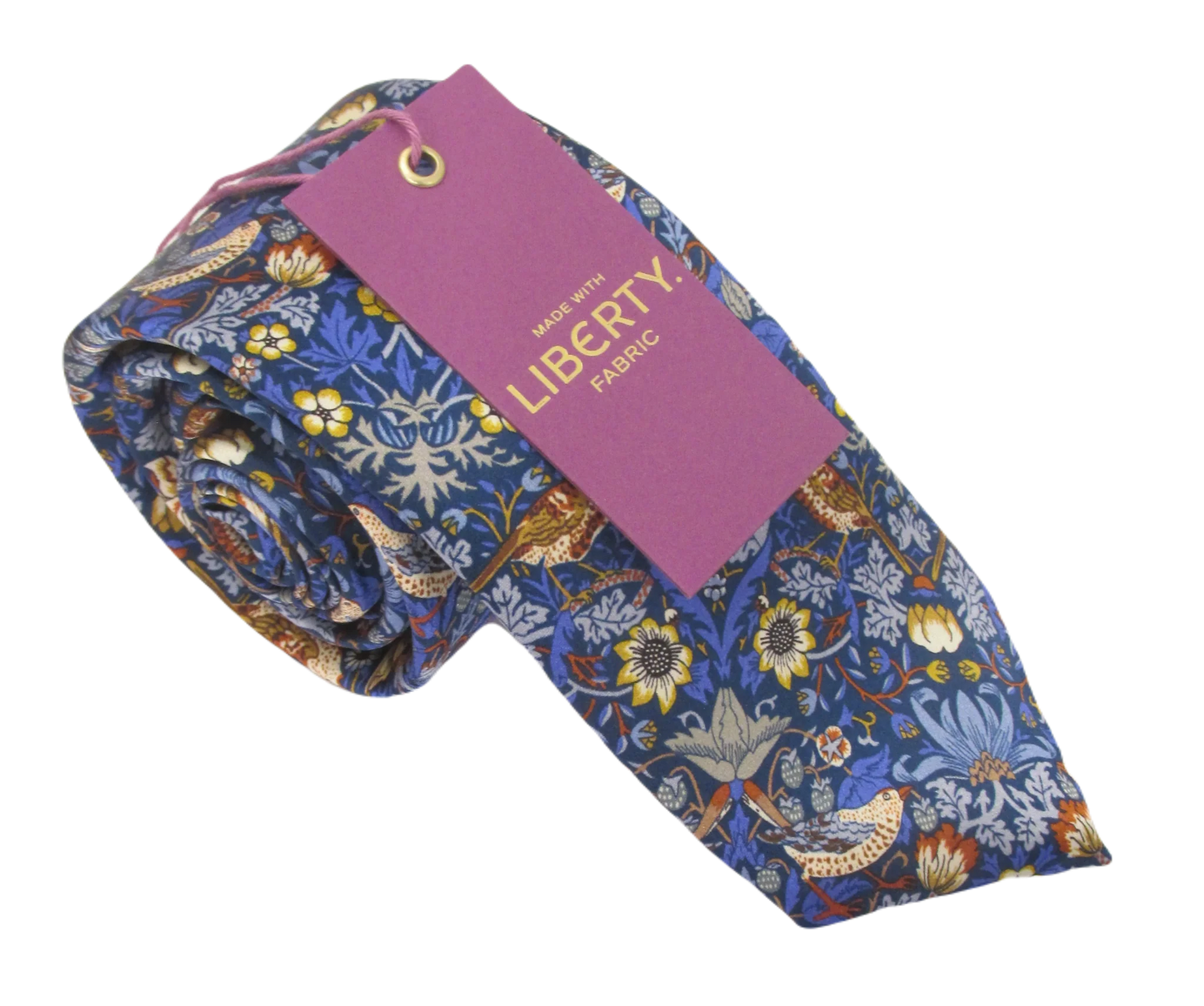 Strawberry Thief Silk Liberty fabric tie by Van Buck