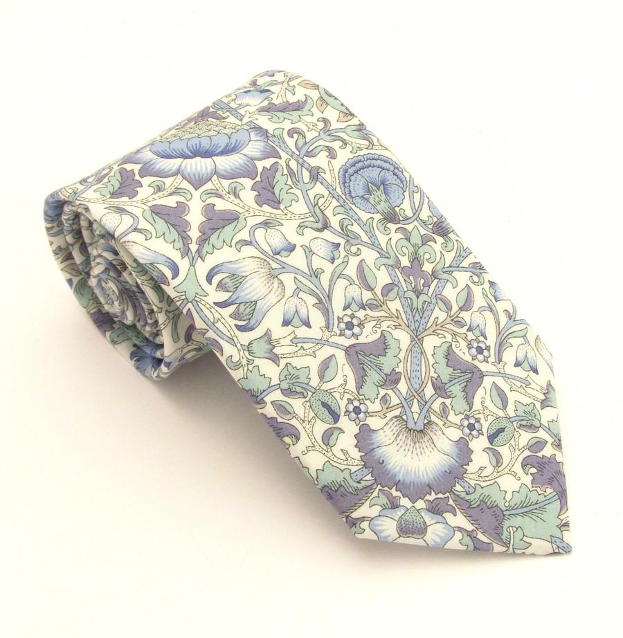 Lodden in Blue Liberty fabric tie by Van Buck