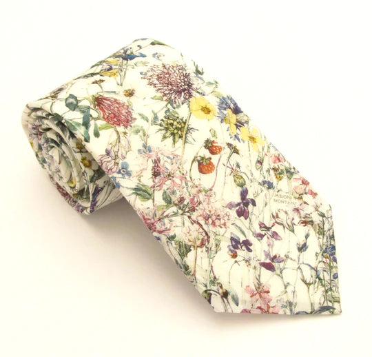 Wild Flowers in Ivory Liberty tie by Van Buck