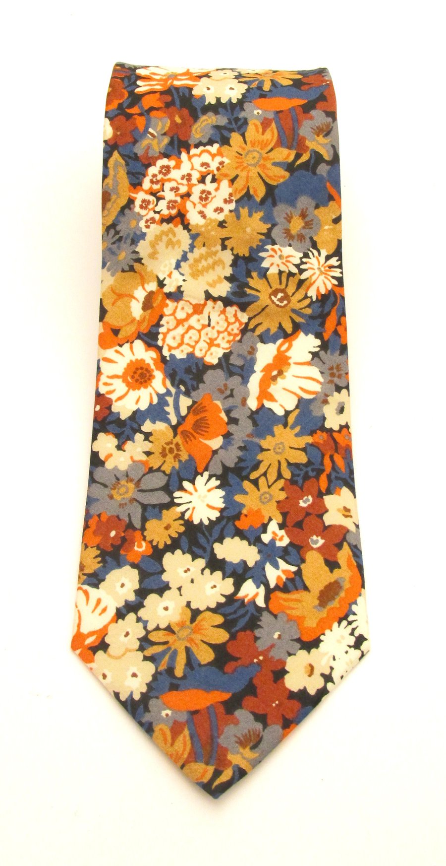 Thorpe Orange Liberty fabric tie by Van Buck