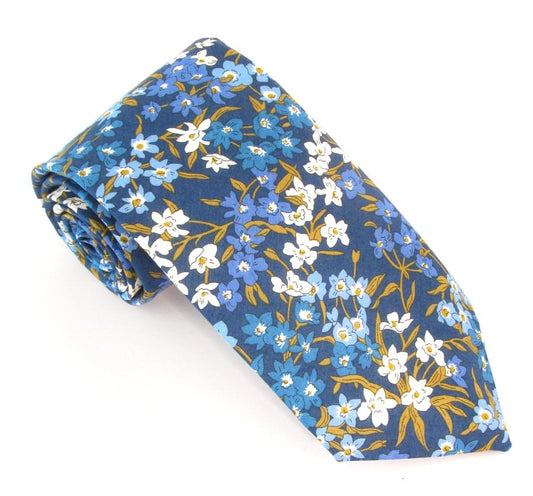 Sea Blossom Blue Liberty tie by Van Buck