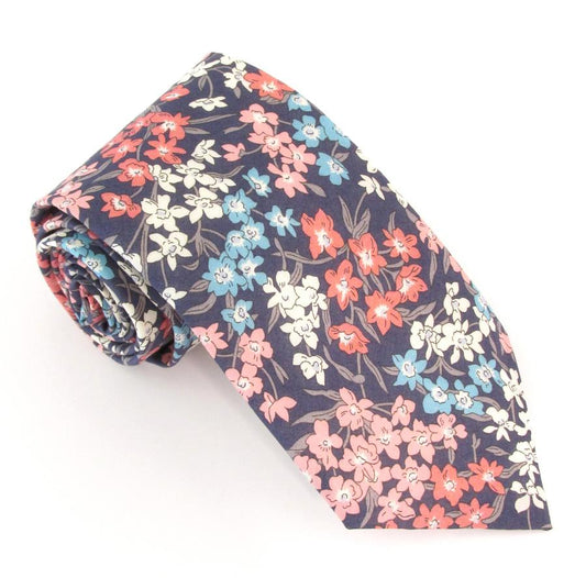 Sea Blossom Pink Liberty tie by Van Buck