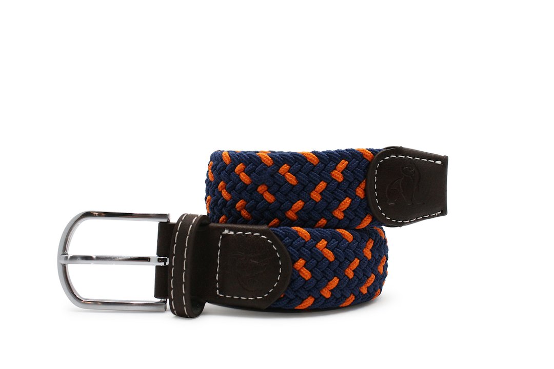 Navy and Orange elasticated belt by Swole Panda