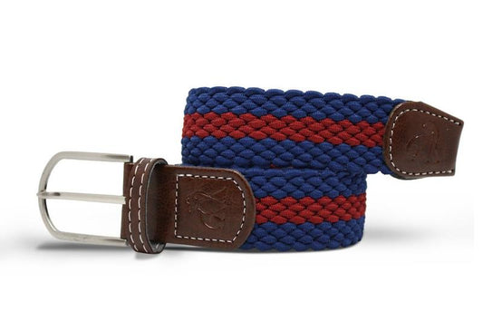 Blue and burgundy elasticated belt by Swole Panda
