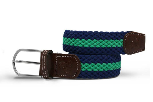 Blue with green stripe elasticated belt by Swole Panda