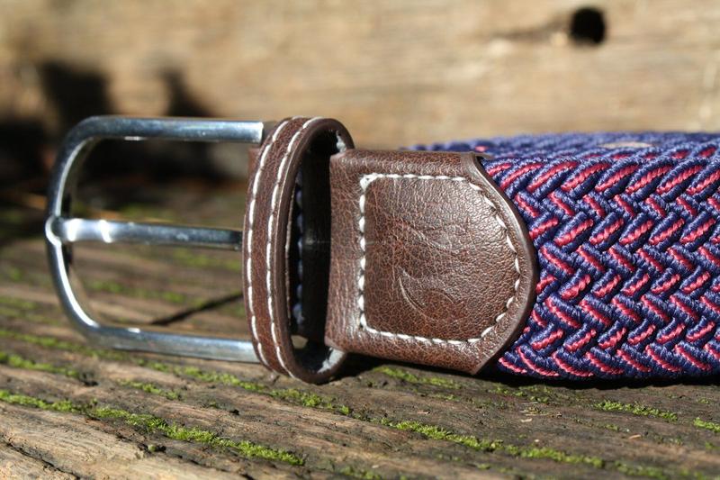 Navy and Burgundy elasticated belt by Swole Panda