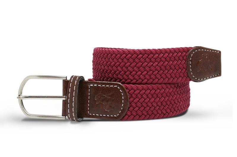 Burgundy elasticated belt by Swole Panda