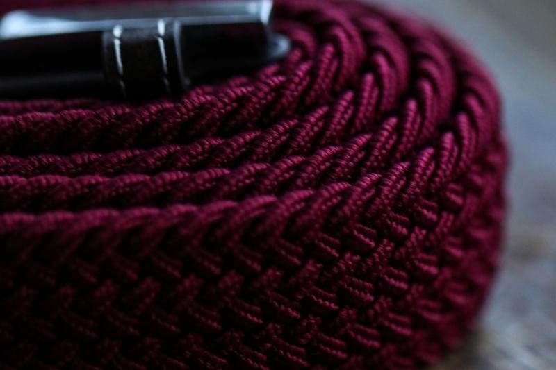 Burgundy elasticated belt by Swole Panda