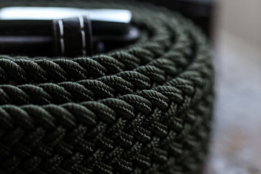 Khaki green elasticated belt by Swole Panda