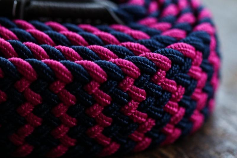 Pink and Navy elasticated belt by Swole Panda
