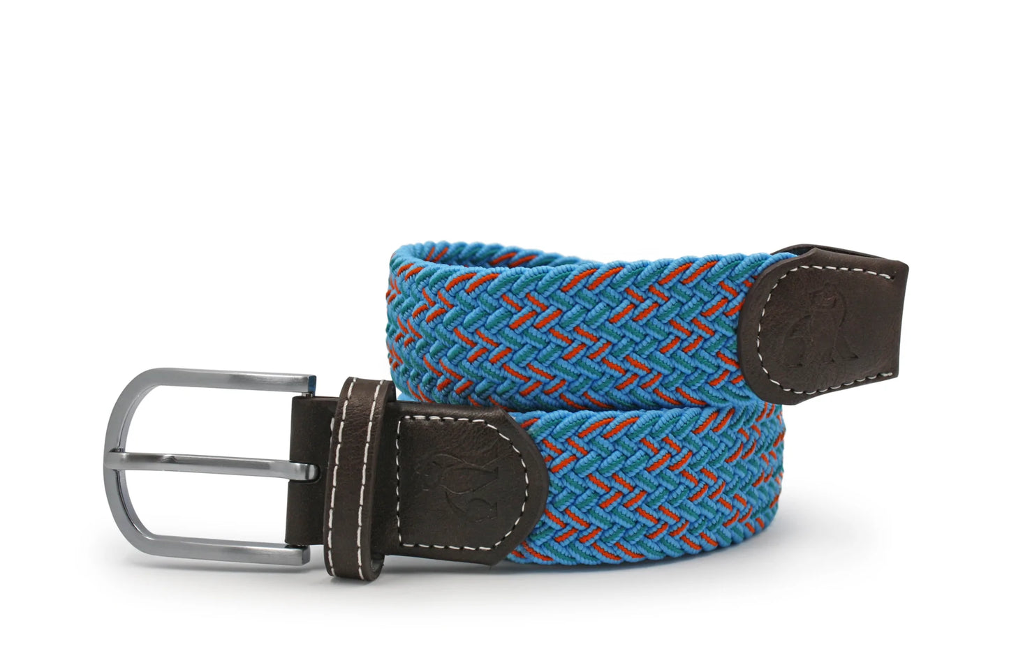 Sky blue and orange weave belt by Swole Panda