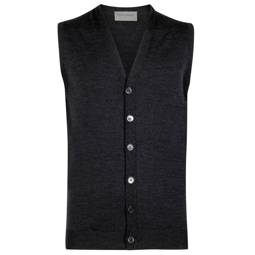 Charcoal Stavely Waistcoat by John Smedley