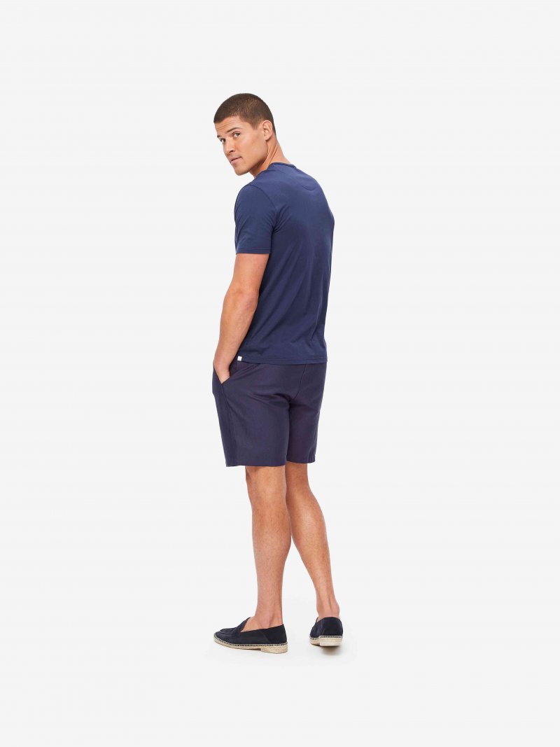 Riley Pima Cotton t-shirt in navy