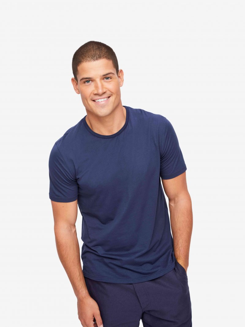Riley Pima Cotton t-shirt in navy