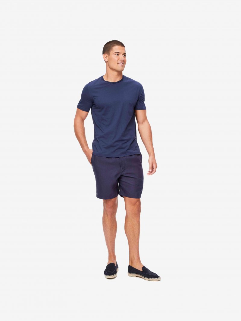Riley Pima Cotton t-shirt in navy
