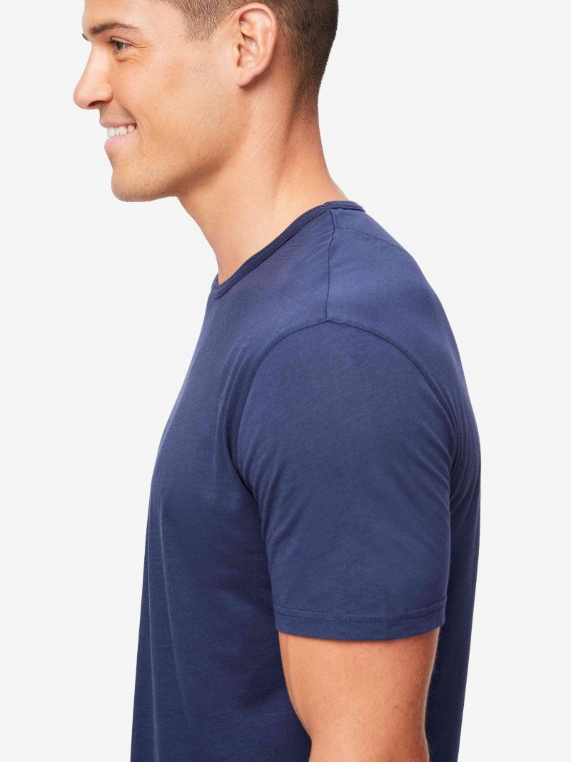 Riley Pima Cotton t-shirt in navy