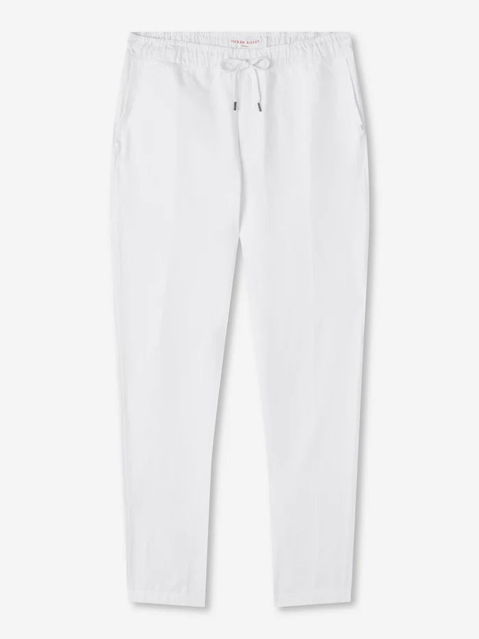 Sydney linen trousers in white by Derek Rose