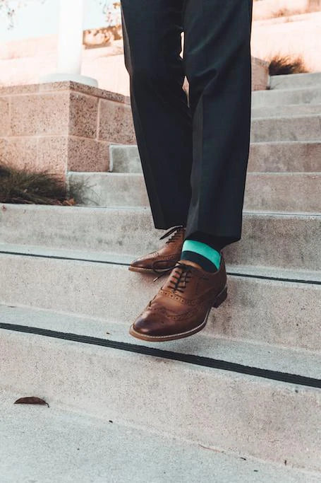 Green and blue bamboo socks by Swole Panda