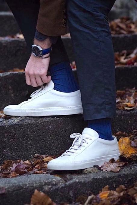 French royal navy blue bamboo socks by Swole Panda