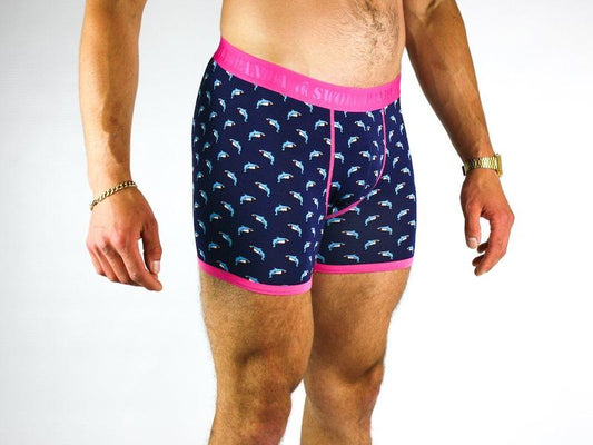 Shark fitted bamboo boxers by Swole Panda