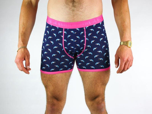 Shark fitted bamboo boxers by Swole Panda
