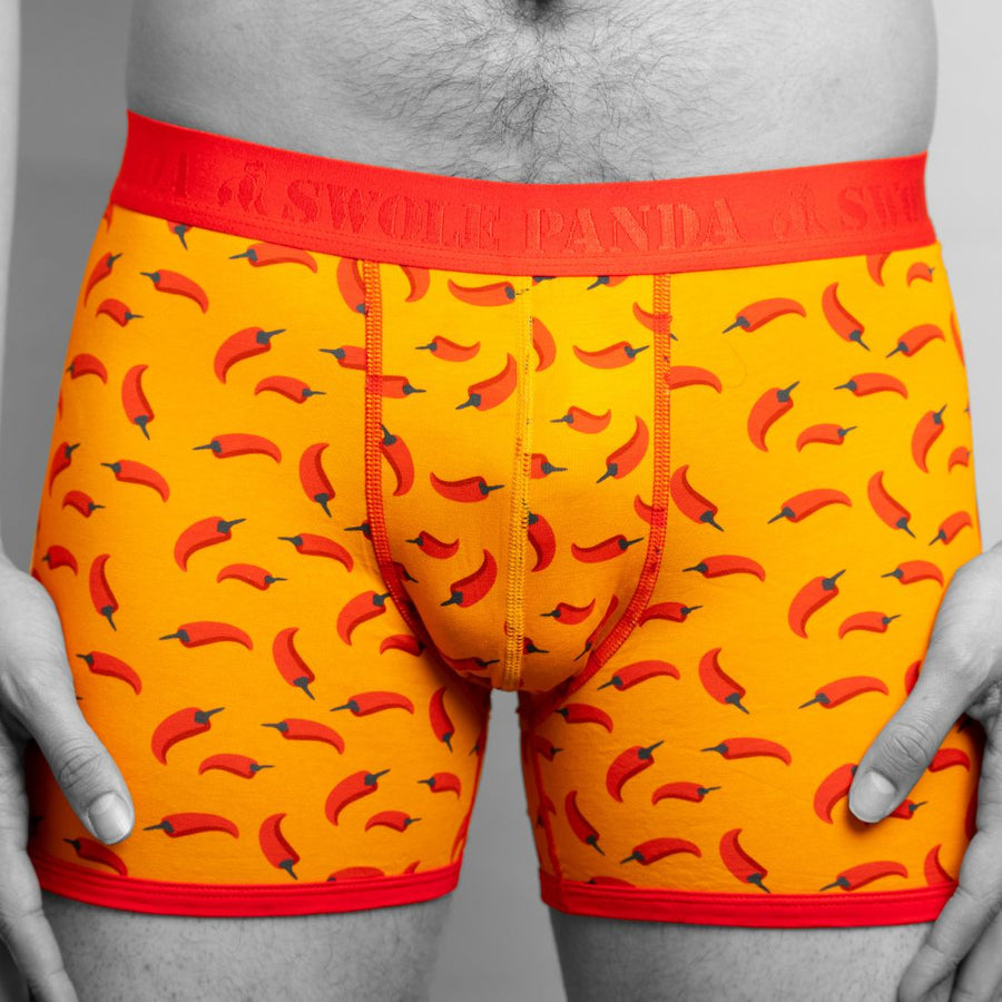 Chilli bamboo fitted boxers by Swole Panda