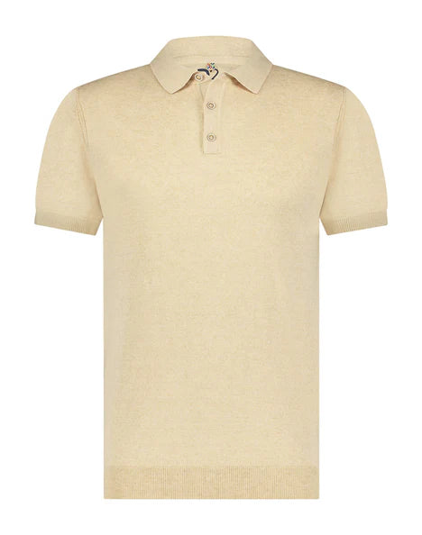 Knitted polo in honey by R2