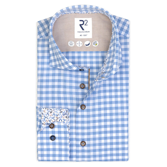 Gingham check in baby blue by R2