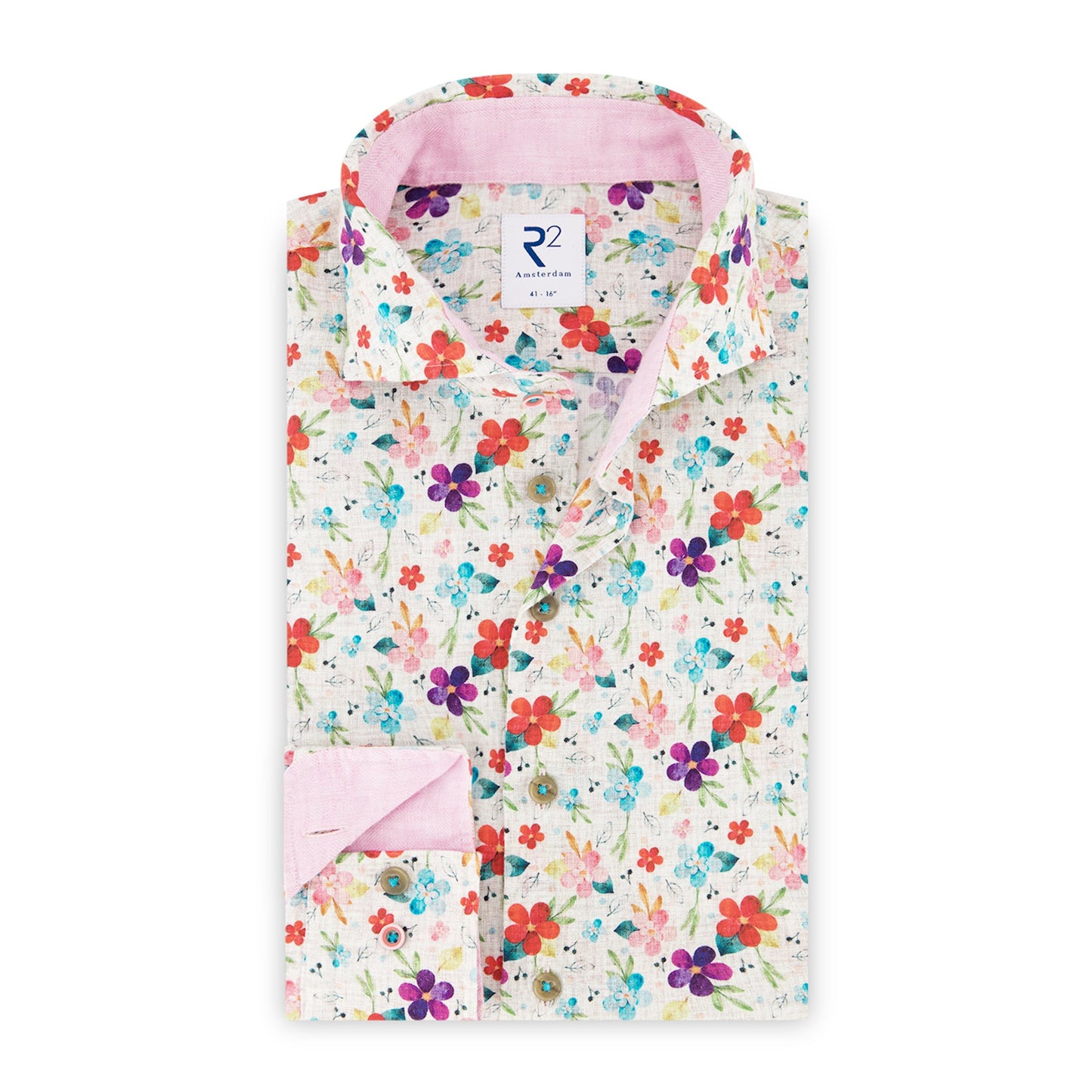 Linen mix in floral and pink by R2