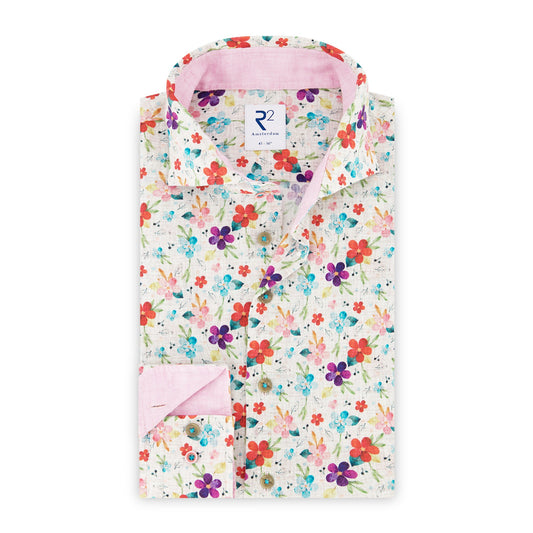 Linen mix in floral and pink by R2