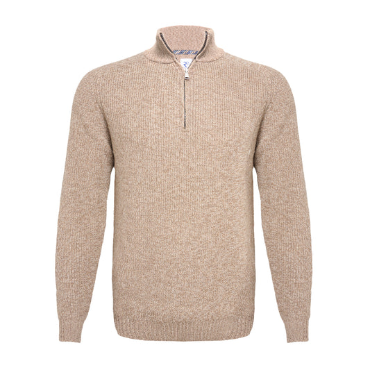 Merino 1/4 zip in brown by R2