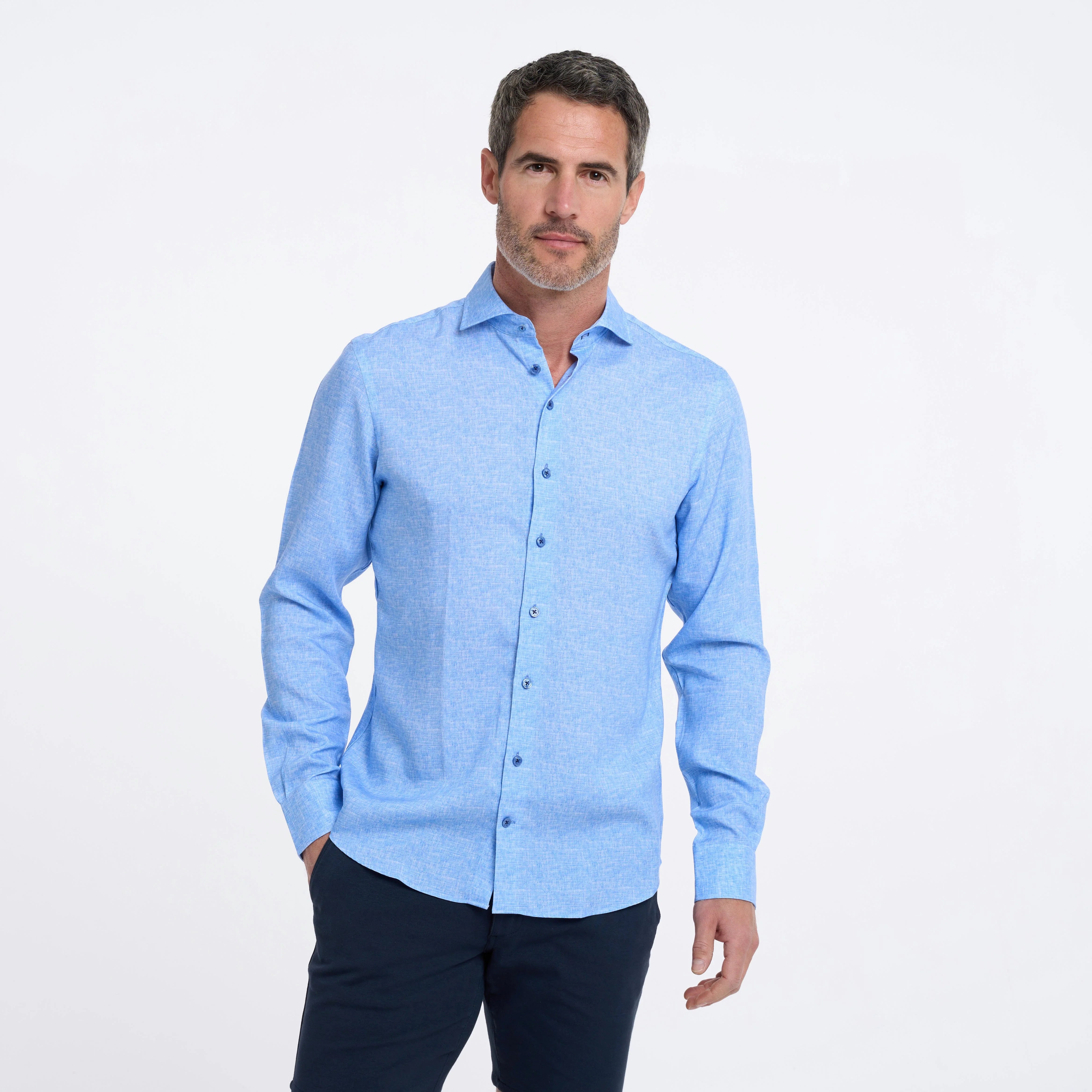 Lyocel shirt in Baby Blue from R2