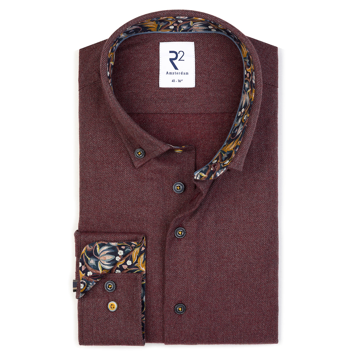 Burgundy Flannel with Liberty Fabric Trim by R2