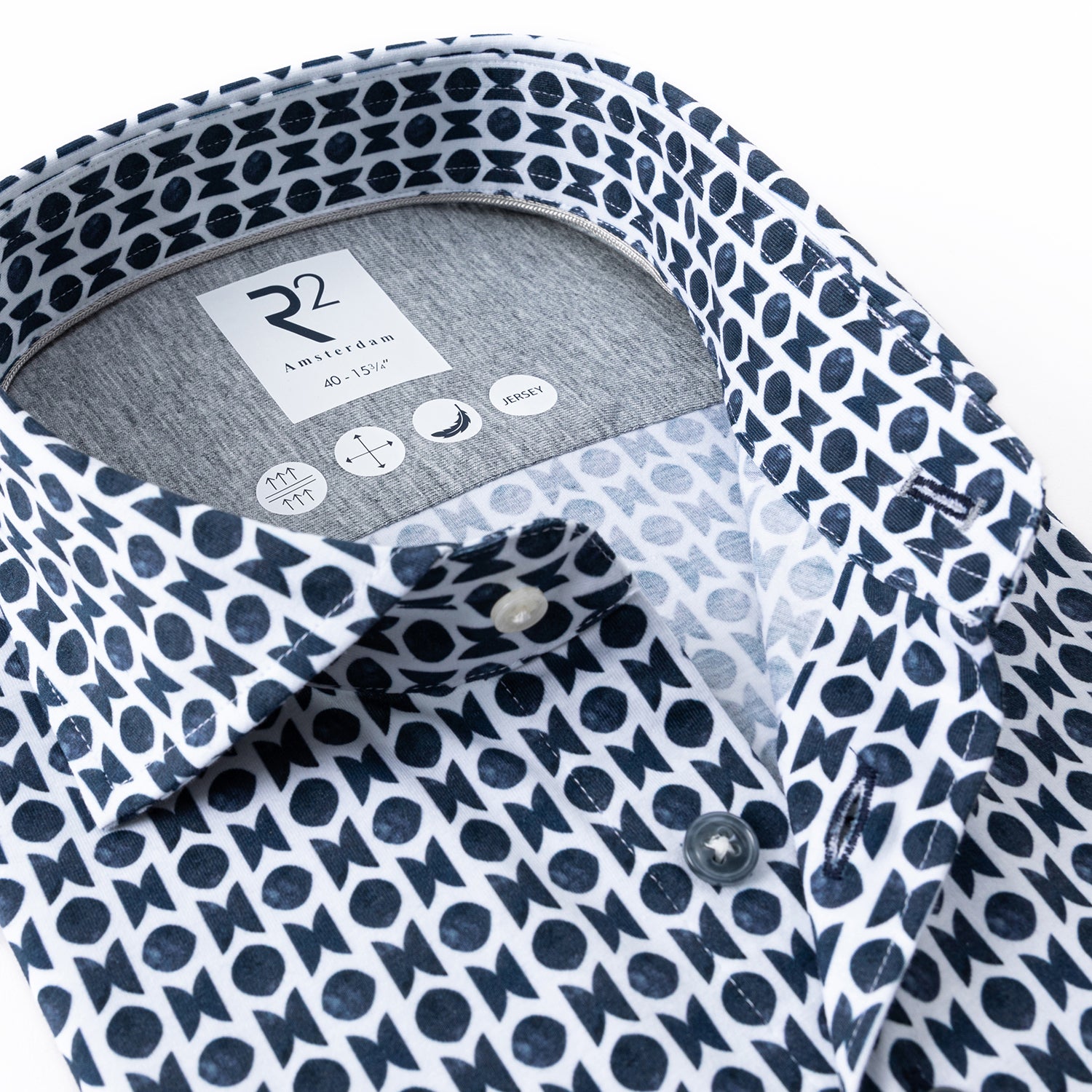 Symmetrical Jersey Shirt in Navy by R2