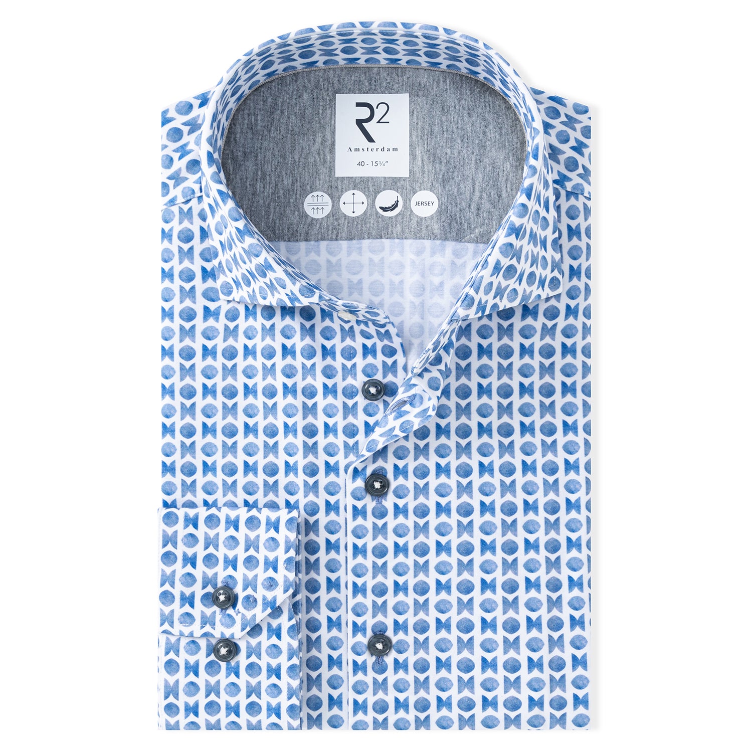 Symmetrical Jersey Shirt in Baby Blue by R2