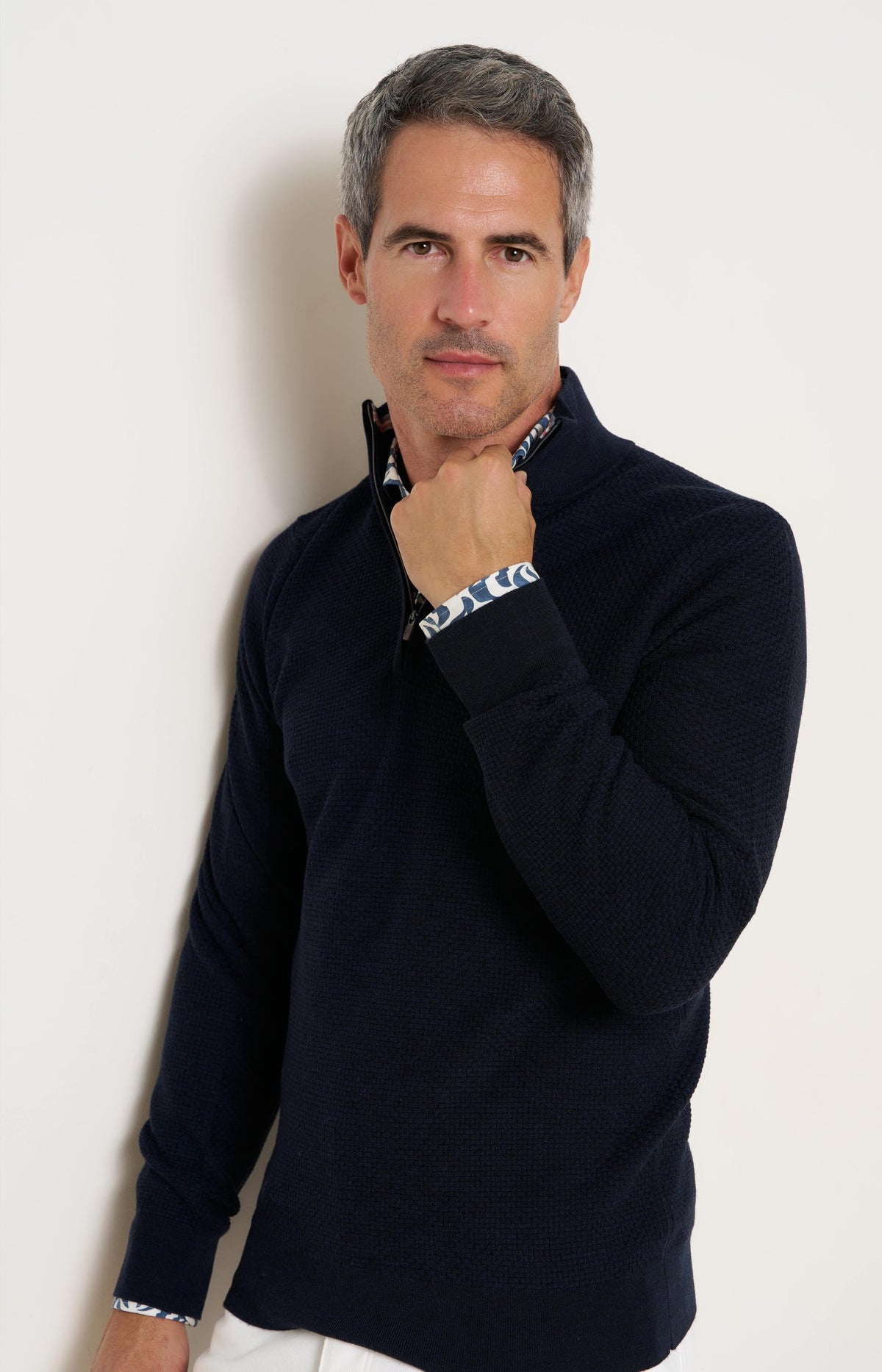 Merino 1/4 Zip in Navy by R2