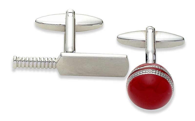 Cricket bat and ball cufflinks by Gaventa