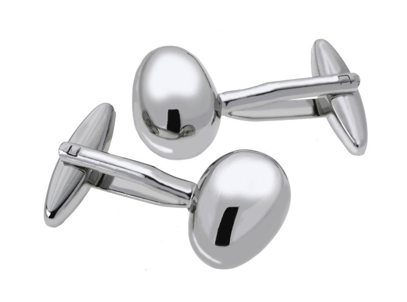 Polished oval cufflinks by Gaventa