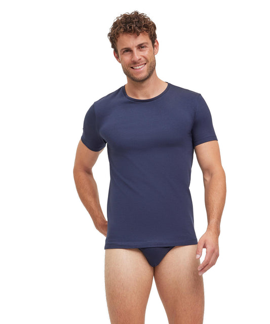 Fitted T-shirt 2 pack in navy by Falke