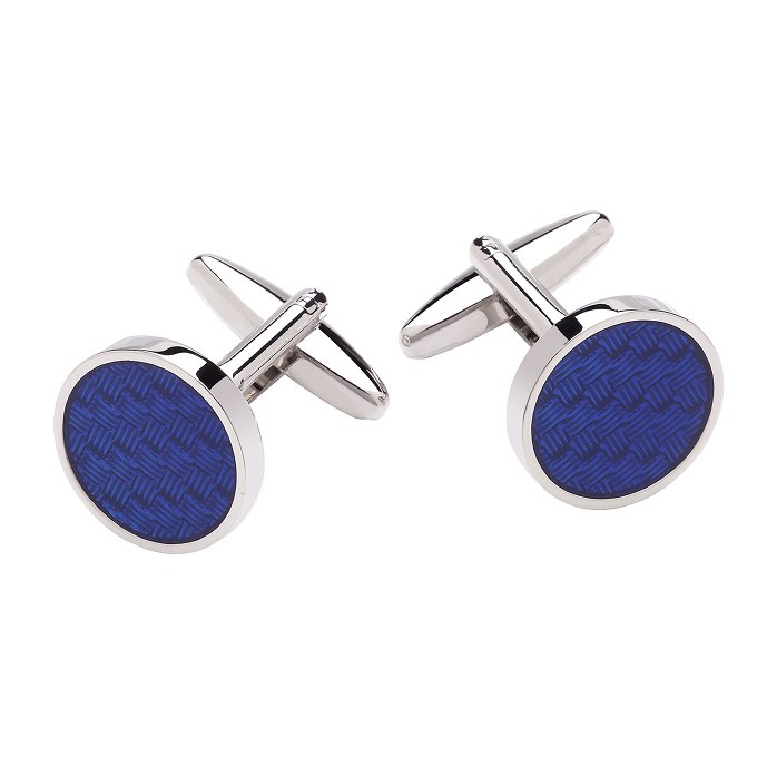 Blue enamel cufflinks by Gaventa