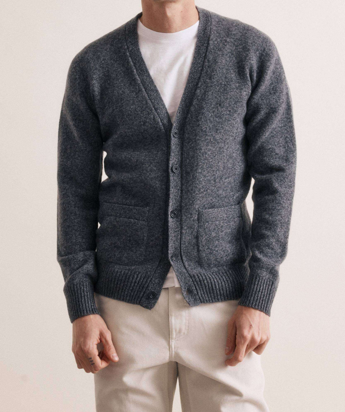 Marl Cardigan Sweater in Navy by Hartford