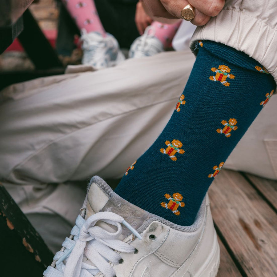 Gingerbread man socks by Swole Panda