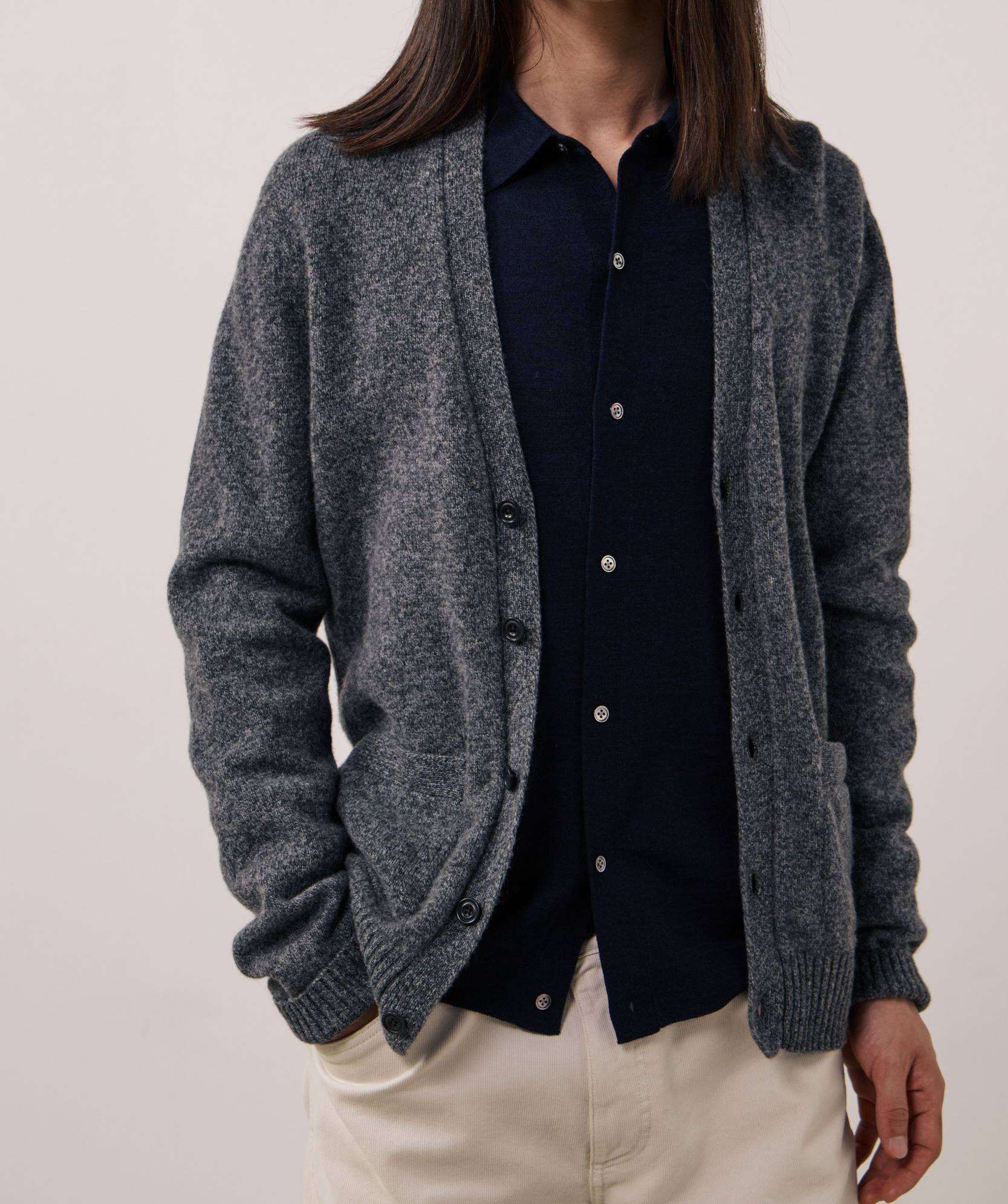 Marl Cardigan Sweater in Navy by Hartford