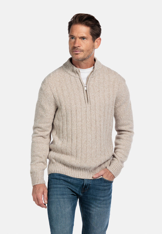 Wool 1/4 zip in Oat by Baileys