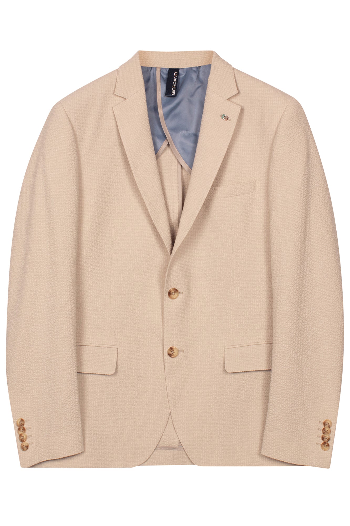 Seersucker half lined jacket in Oyster by Giordano