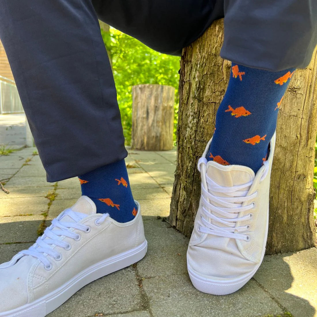 Gold Fish bamboo socks by Swole Panda
