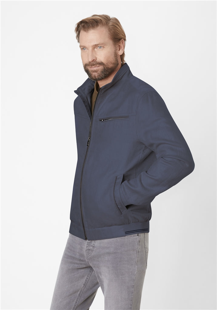 Linen and Cotton bomber jacket in Navy by S4